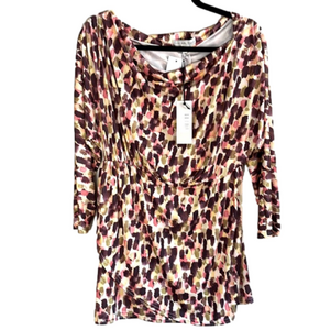 Final Price NWT❗️/Colorful Mini Dress/Long Sleeve Scoop Neck/ UK14 - US